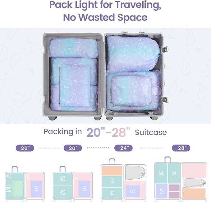 Cambond Compression Packing Cubes for Travel Women - Travel Bags Luggage Organizers Travel Essentials Compression Cubes for Travel Carry on Suitcases Organizer
