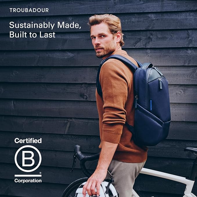 Troubadour Apex 4.0-22L Premium Laptop Backpack - Ergonomic & Water Resistant - Designed for Work and Travel - Ink Blue