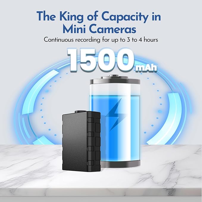 Mini Camera, Nanny Cam for Home | Free Cloud Indoor Security Camera, Works with/Without WiFi for Baby/Pet/Nanny Monitoring (deep Black)