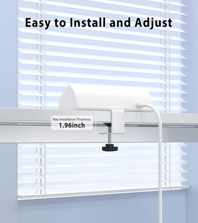45W Fast Charging Station,Desk Clamp Power Strip,4 PD USB-C Ports,5 AC Outlets,Surge Protector Power Strip, 14AWG Heavy Duty Cord, Fits 1.9" Tabletop Edge (White, 15 FT Cable)