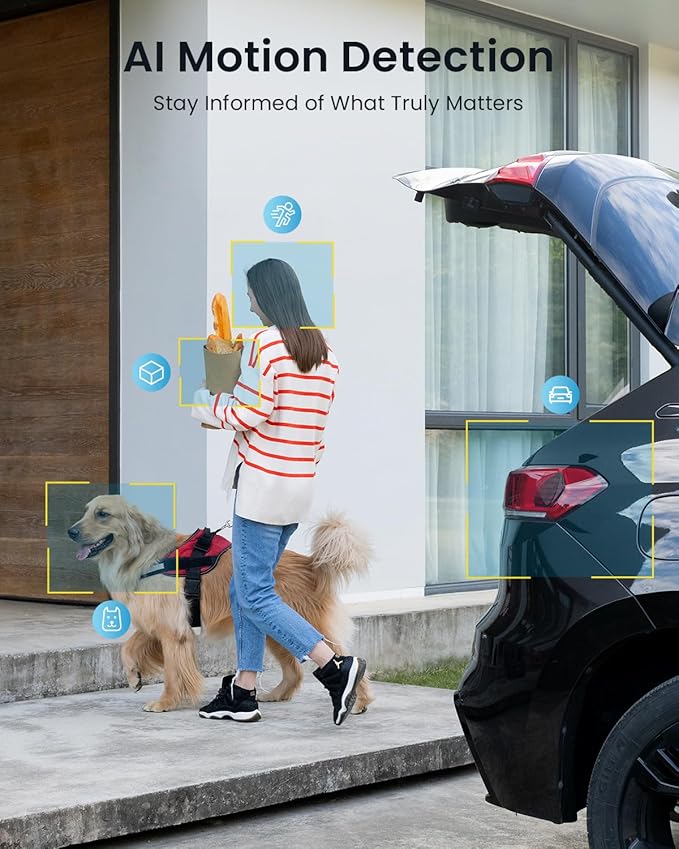 ieGeek S1 Solar Security Cameras Wireless Outdoor, 2K WiFi Battery Powered Home Surveillance Camera with Embedded Solar Panel, AI Motion Sensor, Smart Alarm, Color Night Vision, Cloud/SD,Works w/Alexa