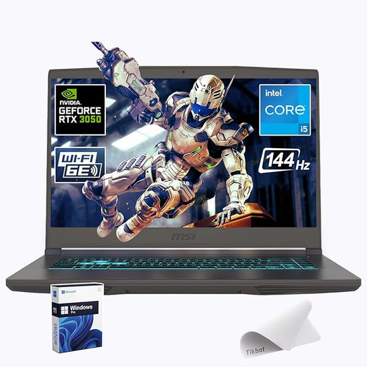 MSI Thin 15.6 inch FHD 144Hz Gaming Laptop-Intel Core i5-13420H-NVIDIA GeForce RTX 3050 -Window 11 Pro-W/Mouse pad (64GB RAM | 2TB PCIe SSD)