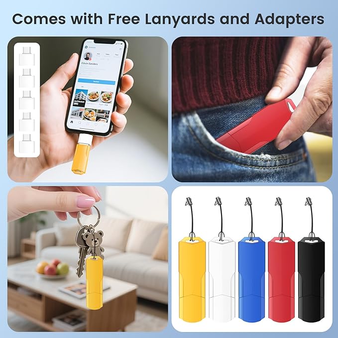 16GB Flash Drives 5 Pack Wooolken USB 3.0 Thumb Drives with USB C Adapters and Lanyards,Memory Sticks for Data Storage