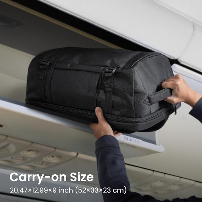 tomtoc Travel Backpack 40L, TSA Friendly Flight Approved Carry-on Luggage Hand Water-resistant Lightweight Business Rucksack, Durable Large Weekender Bag Daypack Fits 17.3 Inch Laptop, PFAS Free