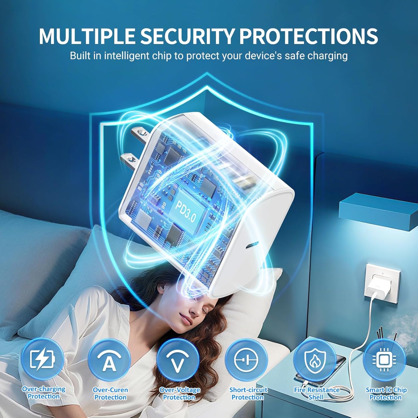 USB C Charger for iPhone 17 Pro Max,2Pack 45W USB-C Super Fast Charging Wall Charger Block Power Adapter with 6FT Type C USBC to C Cable for iPhone 17/17 Pro/17 Pro Max/Air/16 Plus/16/15,Galaxy