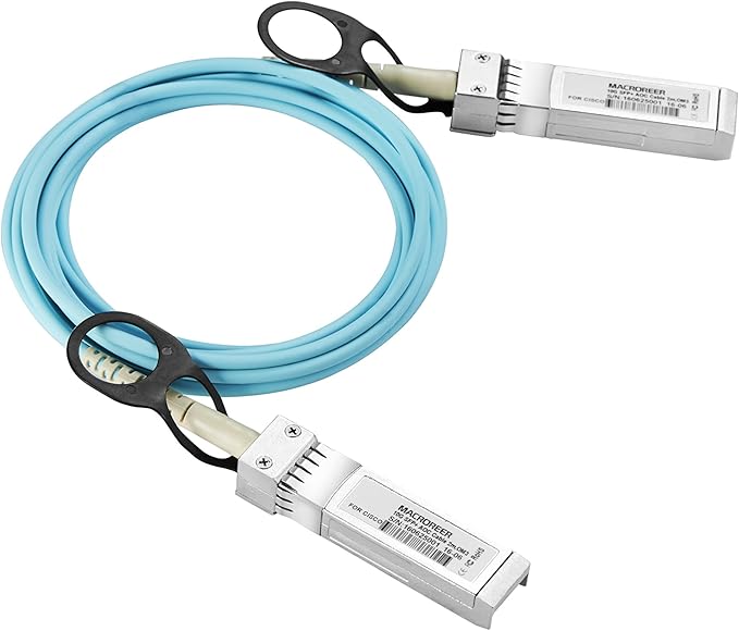 10G SFP+ AOC Cables SFP+ to SFP+ Active Optical Fiber Cable Compatible with Netgear,Cisco SFP-10G-AOC50M, Ubiquiti, 50-Meter