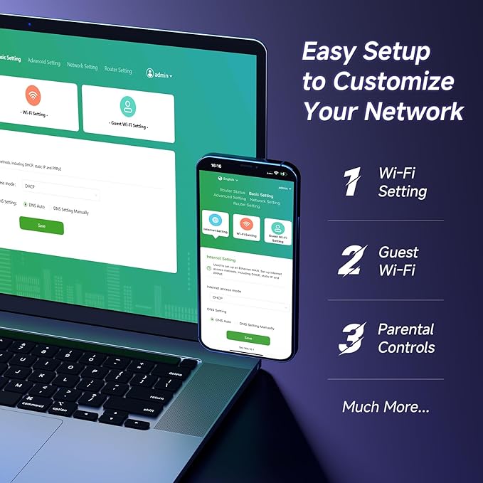AX1500 WiFi 6 Router Dual Band Wireless Internet Router, Wireless Speed Up to 1.5 Gbps, Full Gigabit Ports, Beamforming, OFDMA, MU-MIMO, Parental Controls, WPA3, EasyMesh