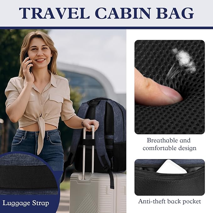 Extra Large Laptop Backpack, 17 Inch Travel Travel Backpack, Big Sturdy TSA-Friendly College School Computer Bag, Gifts for Men & Women Him Men Women, Blue