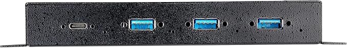 StarTech.com 4-Port USB C Hub 10Gbps - Metal Industrial USB Type-C Hub w/ 3xUSB-A & 1xUSB-C - ESD & Surge Protection - USB-C or USB-A Host - Self-Powered Mountable USB 3.2 Gen 2 Hub, TAA