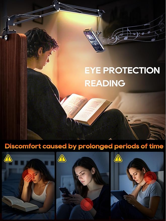 Tablet Clamp (Black with Light, Clamp for Board)