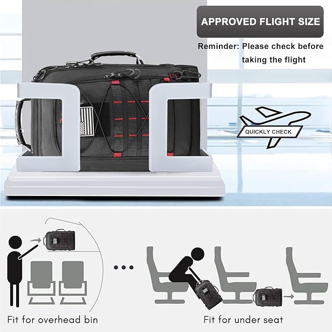 Vancropak Travel Backpack for Men, Extra Large 17.3 inch Laptop Backpacks, Flight Approved Sturdy Carry on Suitcase for Airplanes with 3 Packing Cubes, Expandable 50L Luggage Daypack Duffel Bag, Black