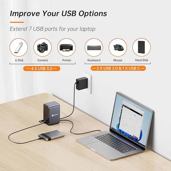 TobenONE USB C Laptop Docking Station Dual Monitor, 15-in-1 USB C Dock with Dual HDMI, 65W Power Supply, VGA, 4xUSB 3.0, 2xUSB 2.0, SD/TF, Ethernet and Audio/Mic for Lenovo, HP, Dell, Surface