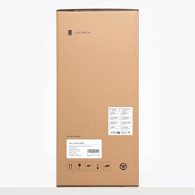 LEVEL8 Grace Luggage Sets Hardshell Suitcase with Wheels, Sturdy Large Suitcase Tsa Lock 20 Inch Expandable Carry on 24 Inch 28 Inch Checked Luggage, 3-Piece Set (20/24/28), Champagne