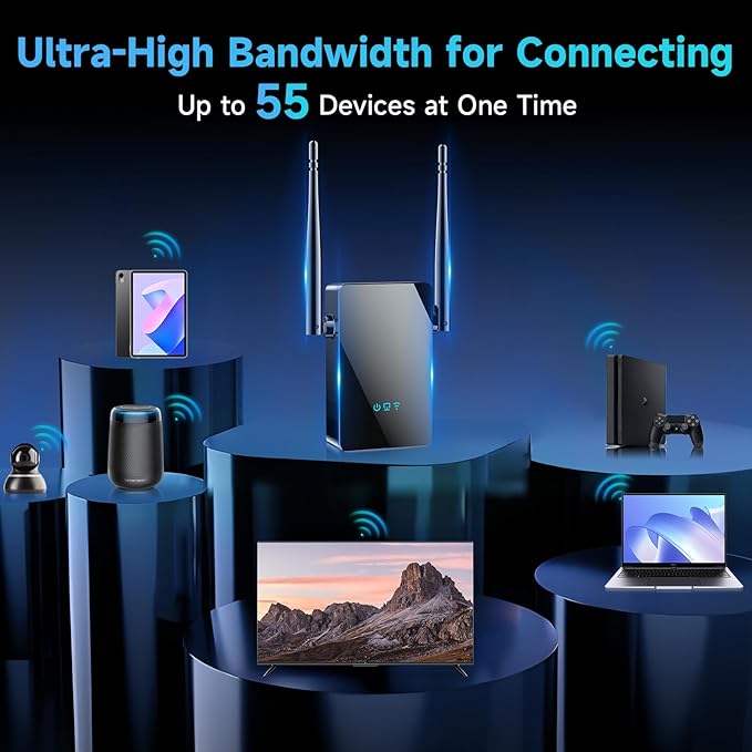 2025 WiFi Extender Signal Booster, New Gen Internet Booster for Home, 4X Faster, Covers up to 10,000 sq.ft, Wi-Fi Repeater with Ethernet Port, Wireless Long Range Amplifier, Easy Setup (White)