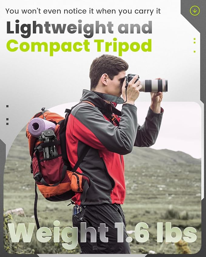 CAMBOFOTO 30"-Camera-Tripod, Porfessional Aluminum Heavy Duty Tripod Stand for Mirrorless Camera/DSLR/Cell Phone/Camcorder, with Holder and Travel Bag (Weight 1.5Lb, Max Load 15 Lb)