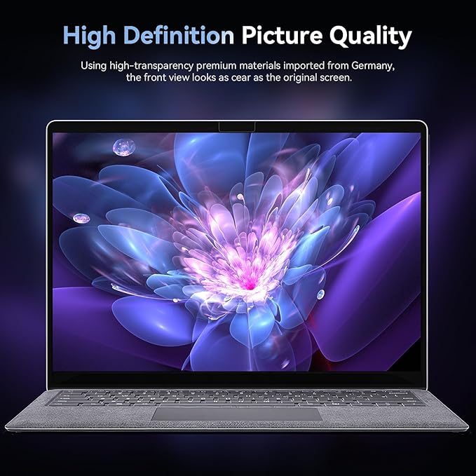Privacy Filter Compatible with 15 Inch Surface Laptop 5/4/3/2/1, Easy On/Off Removable Anti Glare Blue Light Laptop Privacy Screen Black Security Private