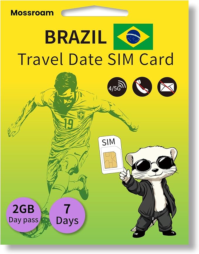 Brazil 3 in1 Physical SIM - Prepaid 4G/5G LTE Data for Tourists - No Contracts, No Roaming - Easy Setup for Unlocked Devices