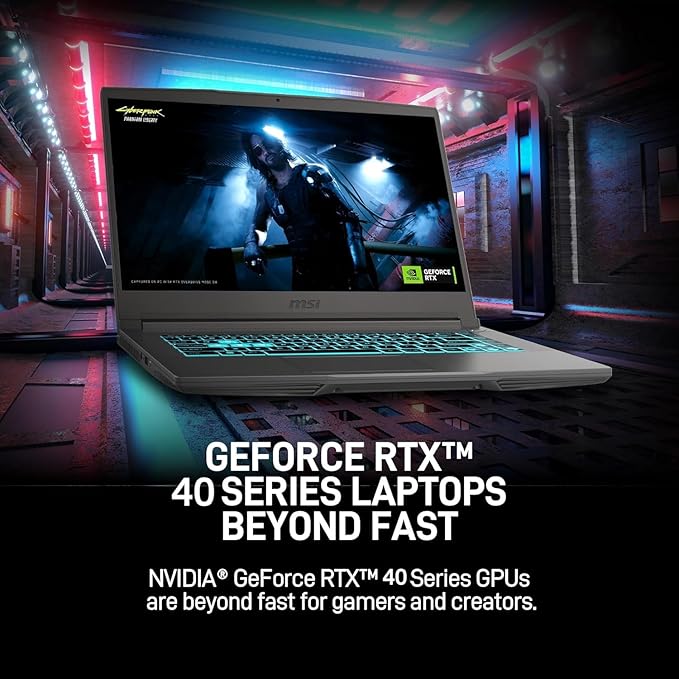 MSI Thin 15.6 inch 144Hz FHD Thin Bezel IPS Gaming Laptop, AMD Ryzen 5 7535HS, NVIDIA GeForce RTX 4060 -Window 11 PRO, w/HDMI Cable (2025) (16GB RAM | 1TB PCIe SSD)