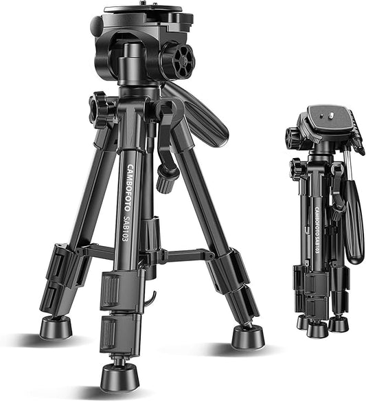 CAMBOFOTO 30"-Camera-Tripod, Porfessional Aluminum Heavy Duty Tripod Stand for Mirrorless Camera/DSLR/Cell Phone/Camcorder, with Holder and Travel Bag (Weight 1.5Lb, Max Load 15 Lb)