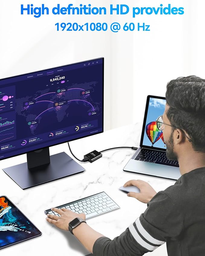 USB to HDMI Adapter,Usb3.0 to Hdmi,HDMI to USBA for Monitor,usba to HD for MacBook hdmi Adapter,Compatible with Windows 10/11 and Mac os