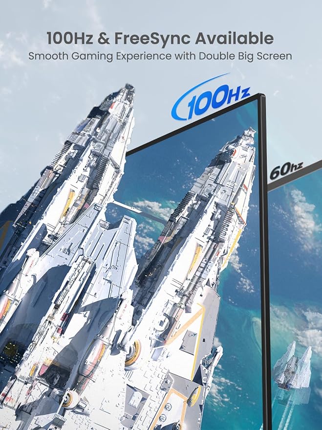 QLED Portable Dual Monitor 23.8" 100Hz FHD 1080P Stacked Monitor – 125% sRGB Dual Vertical Displays for Coding/Gaming/Trading, USB-C HDMI Laptop Screen Extender