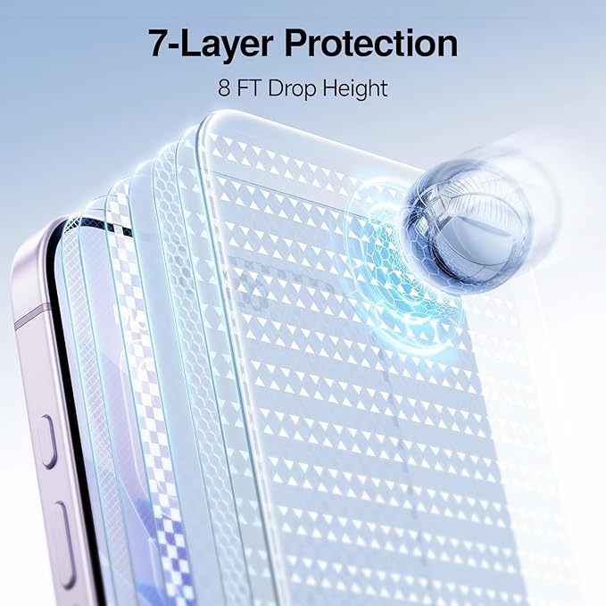 SMARTDEVIL 2 Pack Screen Protector for iPhone 17, Bubble-and-Dust-Free Box, HD Tempered Glass, Military Grade Shatterproof & Ultra Durable, Easy Installation