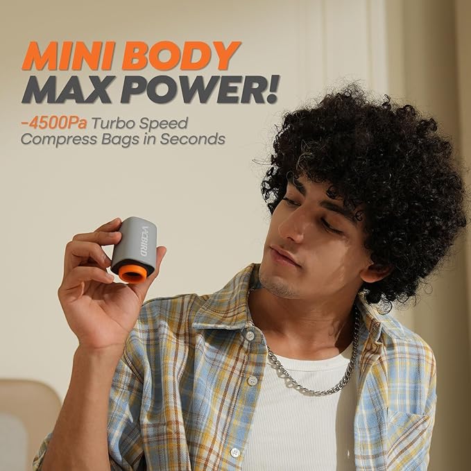 Rechargeable Wireless Pump Travel Storage Bags Set - 25 Pack Portable Space Saver Bags for Travel & Home - Vacuum Compression Packing Seal for Clothes, Blankets, Seasonal Storage