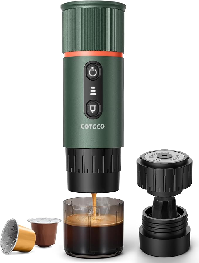 Portable Espresso Coffee Maker, Travel Coffee Maker for Camping, 20 Bar Self‑Heating Rechargeable with USB-C, with NS Capsule for Car/Travel/Camping