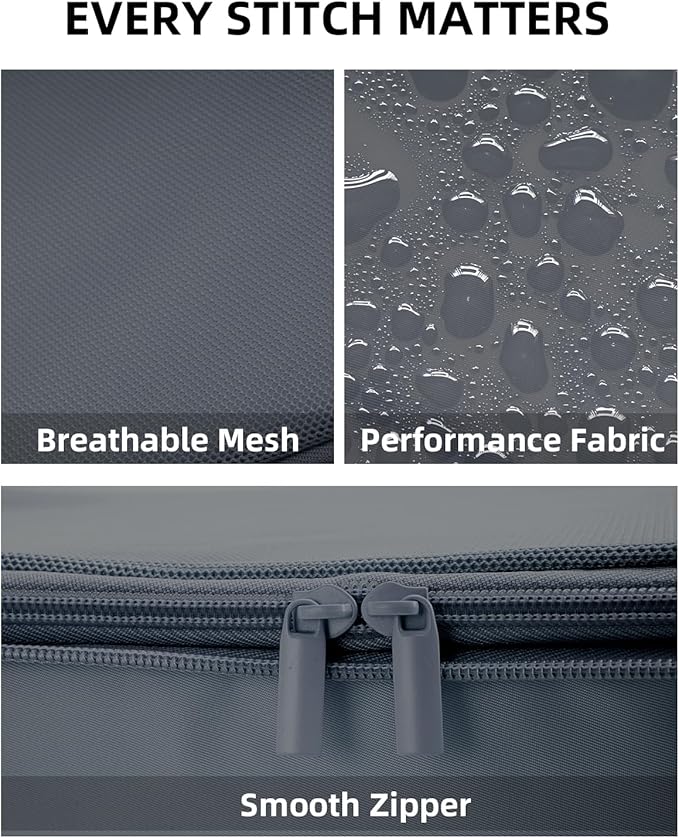 6 Set Compression Packing Cubes for Travel, Large Medium Small Luggage Organizers (Charcoal Gray)