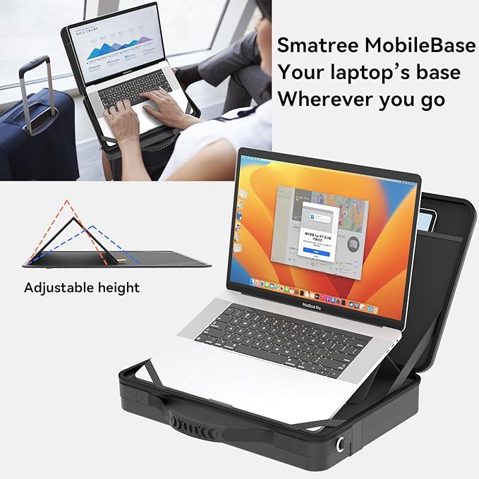 Smatree MobileBase Laptop Shoulder Sleeve for 15.3 inch Macbook Air M4 2025/M3 2024/M2 A3114, for 16 inch Macbook Pro M4 2024/M3/M2 2023 A2991 A2780 A2485, Hard Laptop Carrying Case with Stand (A485S)
