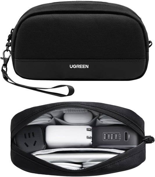 UGREEN Electronics Organizer Travel Case Bag Multifunctional Organizer Carrying Case for Cables, Cord, SD Card, Earbuds, Charger, USB Adapter, Electronic Accessories Small Size