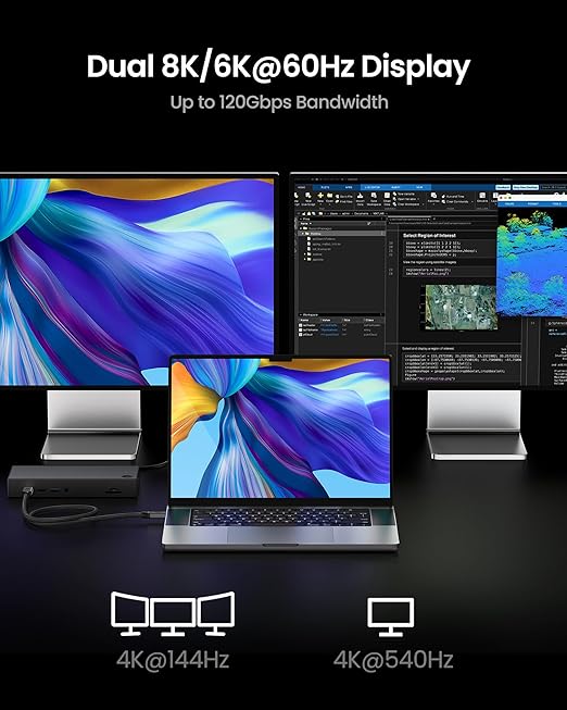 Silkland 80Gbps USB 4 for Thunderbolt 5 Cable 3.3FT/1M, up to 120Gbps Bandwidth for Dual 8K, 240W PD 3.1 Charging, Braided USB C Video Cable Compatible Thunderbolt 4/5, SSD, MacBook M4 Pro, iPhone 17