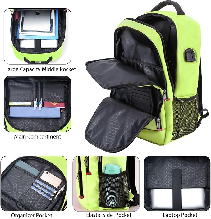 Laptop Backpack for Men, Large Anti-Theft Business Travel Backpack with USB Charging Port, Water Resistant College School Computer Bag for Men/Women for 17 Inch Laptop and Notebook