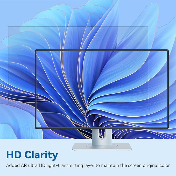 [2-Pack] 32 Inch Computer Privacy Screen Filter for 16:9 Widescreen Monitor, IPROKKO Removable 32in Anti Blue Light Glare Privacy Shield, Anti Spy Security Protector for Hp Dell Asus Acer Samsung View