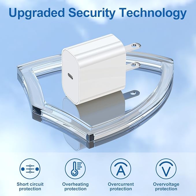 iPhone 17 16 15 Charger and 10ft Type C to C Cable Cord Long, 20W USB C Fast Charging Block/iPad Wall Plug Power Adapter Cube Brick Box for Apple iPhone 17 Pro Max/17 Air/16 Plus/15 Pro/iPad Air/Mini