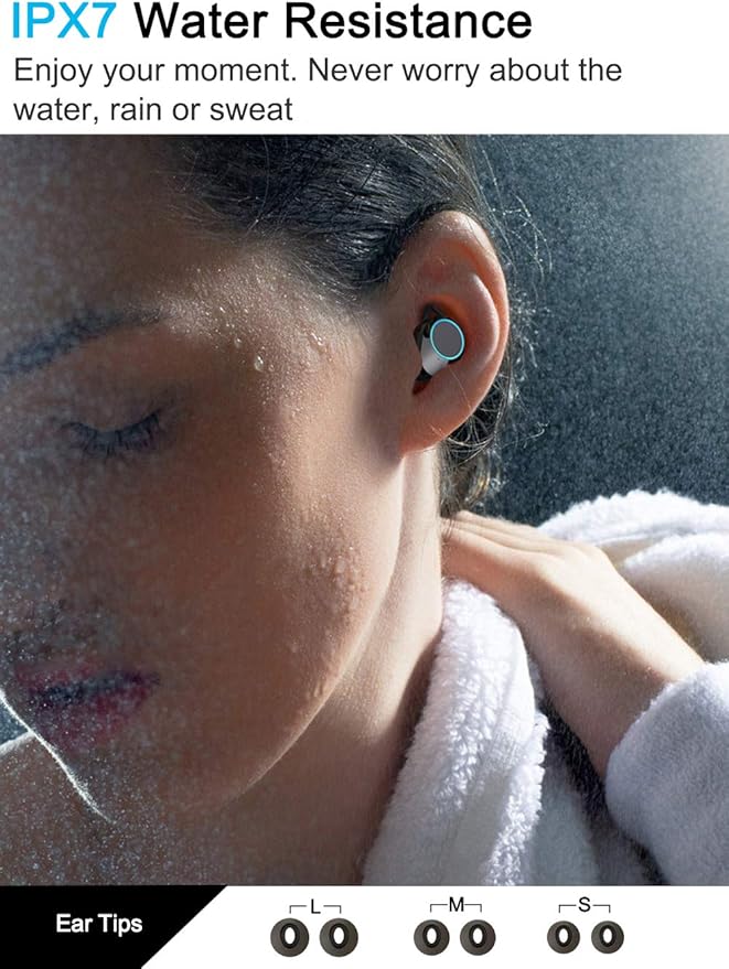 [Xmythorig Ultimate] True Wireless Earbuds Bluetooth 5.0 Headphones, IPX7 Waterproof Earphones for Sports, 160H Playtime w/ 3300mAh Charging Case, 3D Stereo Audio Touch Control in-Ear Headset w/Mic