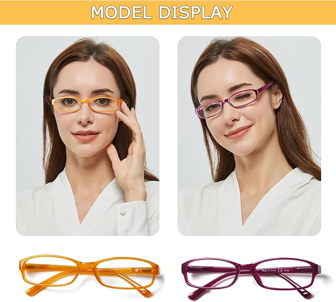 NORPERWIS 6 Pack Ladies Reading Glasses for Women Blue Light Blocking Spring Hinge Fashion Eyeglasses Readers for Women (Mix Color-1, 4.00)