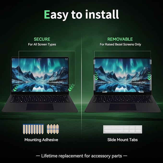 Laptop Privacy Screen 14 Inch, Laptop Screen Privacy Shield 16:10 Aspect Ratio Anti-Glare Blue Light Computer Monitor Protector,Removable 14in Filter for Lenovo HP Dell Acer Asus Thinkpad Envy Xps