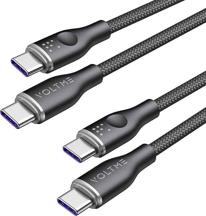 VOLTME USB C Cable (3.3ft 100W, 2-Pack), Premium Nylon USB C to USB C Cable 2.0, Type C Charging Cable Fast Charge for iPhone 17/16/15 Series,Galaxy S25/S24/S23,MacBook Pro 2020,and More