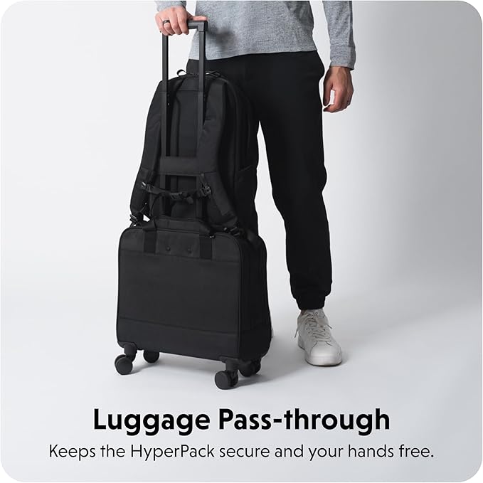 HyperPack 22L Slim Laptop Backpack — 1200D PET Abrasion & Water Resistant Backpack — Anti Theft Backpack w/Charging System, Tracker Pocket, Triple Padded Back (Fits up to 16” Laptop)