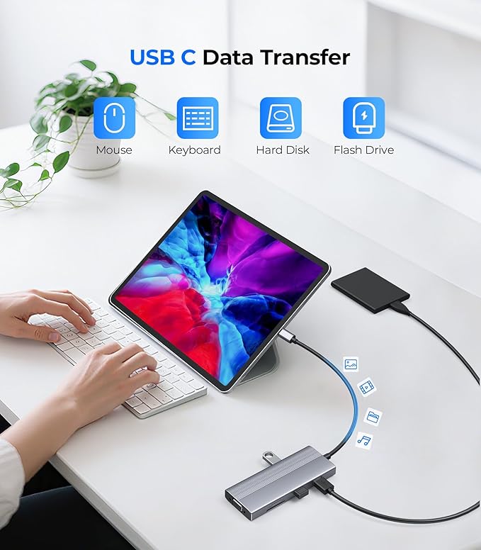 GIISSMO USB C Docking Station 3 Monitors HDMI Adapter for Dell HP Lenovo, 9 in 1 Laptop Docking Station 3 Monitors USB C Hub with 2 HDMI 4K Ports + VGA + 100W PD Charging + 3 USB + SD/TF Card Reader