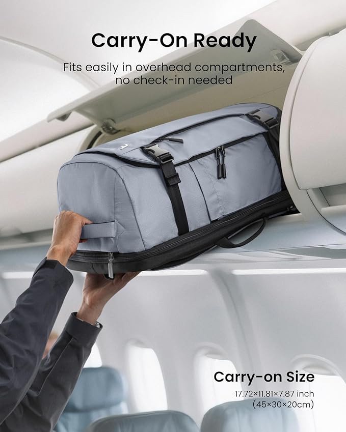 tomtoc Travel Backpack 28L, TSA Friendly Flight Approved Carry-on Luggage Hand Water-resistant Lightweight Business Rucksack, Durable Bag Fits 16 Inch Laptop