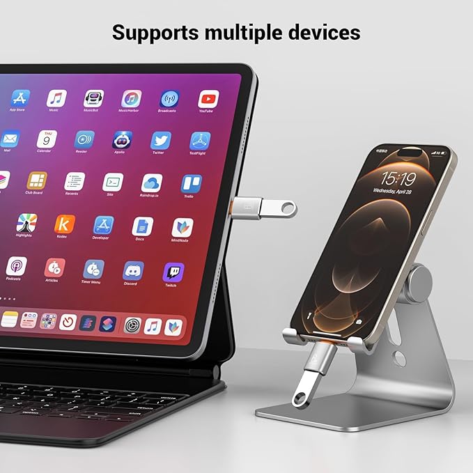 10 Pack 10Gbps/120W USB C to USB3.1 Adapter, Silver Type C Male to USB Female Adapter for Smartphone, PC, Laptop, Tablet, Keyboard etc.