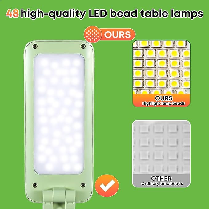 VAVOFO Cordless Desk Lamp, 6000mAh Battery Powered Desk Lamp, Foldable Desk Lamps, Three Color Temperatures, USB C Rechargeable, Ideal Cute Desk Accessory for Students and Home Offices