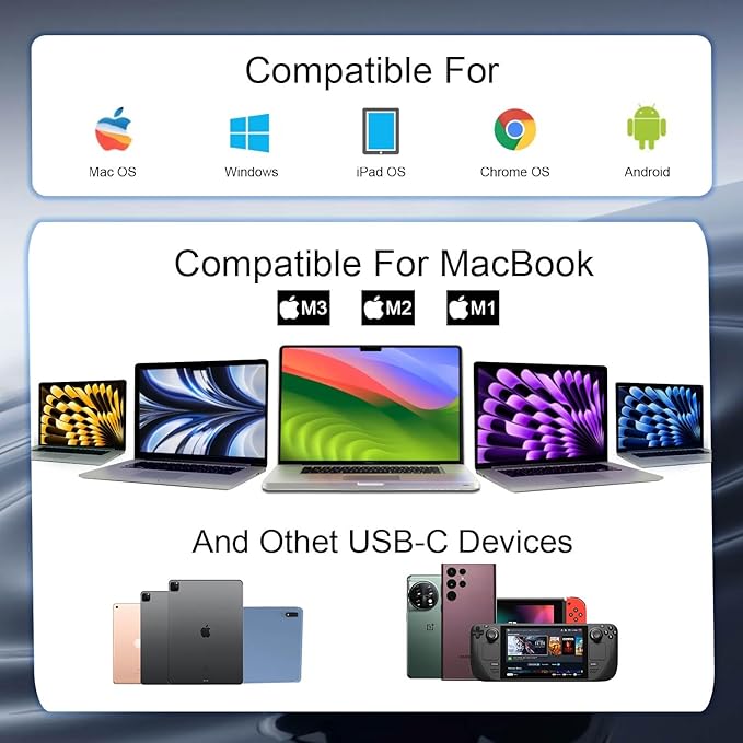 VCOM 10Gbps USB C Hub，5 Ports USB 3.2 Gen 2 Splitter with 100W Power Delivery，Aluminum USB Type C to USB Hub Multiport Adapter for MacBook Pro/Air and More Thunderbolt/USB C Laptop (Gray)