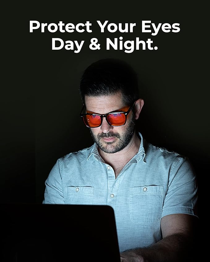 Blue Light Blocking Glasses for Women + Men - Better Sleep + Anti Eye Strain Protection - Computer Screens & Gaming