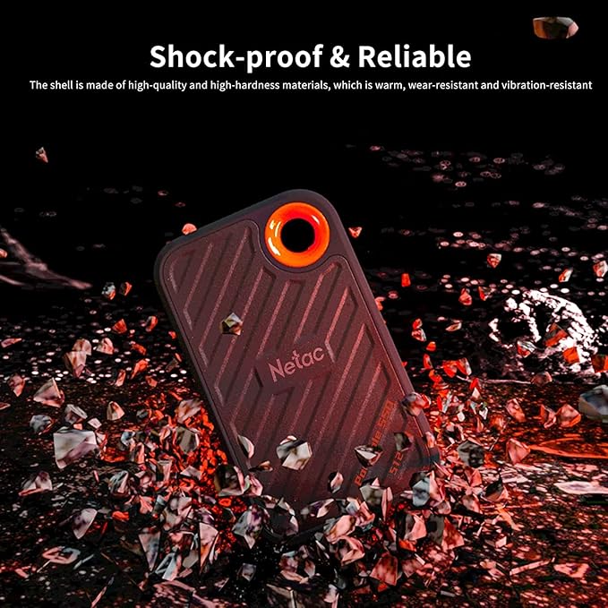 Netac 2TB Extreme Portable NVMe SSD Up to 2000MB/s Read 1700MB/s Write Speed USB 3.2 Gen.2 Business Travel Drive Essential External Solid State Drives Supports Win to Go, ZX20