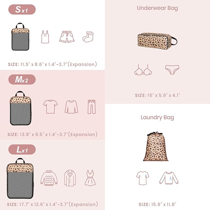 Cambond Compression Packing Cubes for Travel Women - Travel Bags Luggage Organizers Travel Essentials Compression Cubes for Travel Carry on Suitcases Organizer