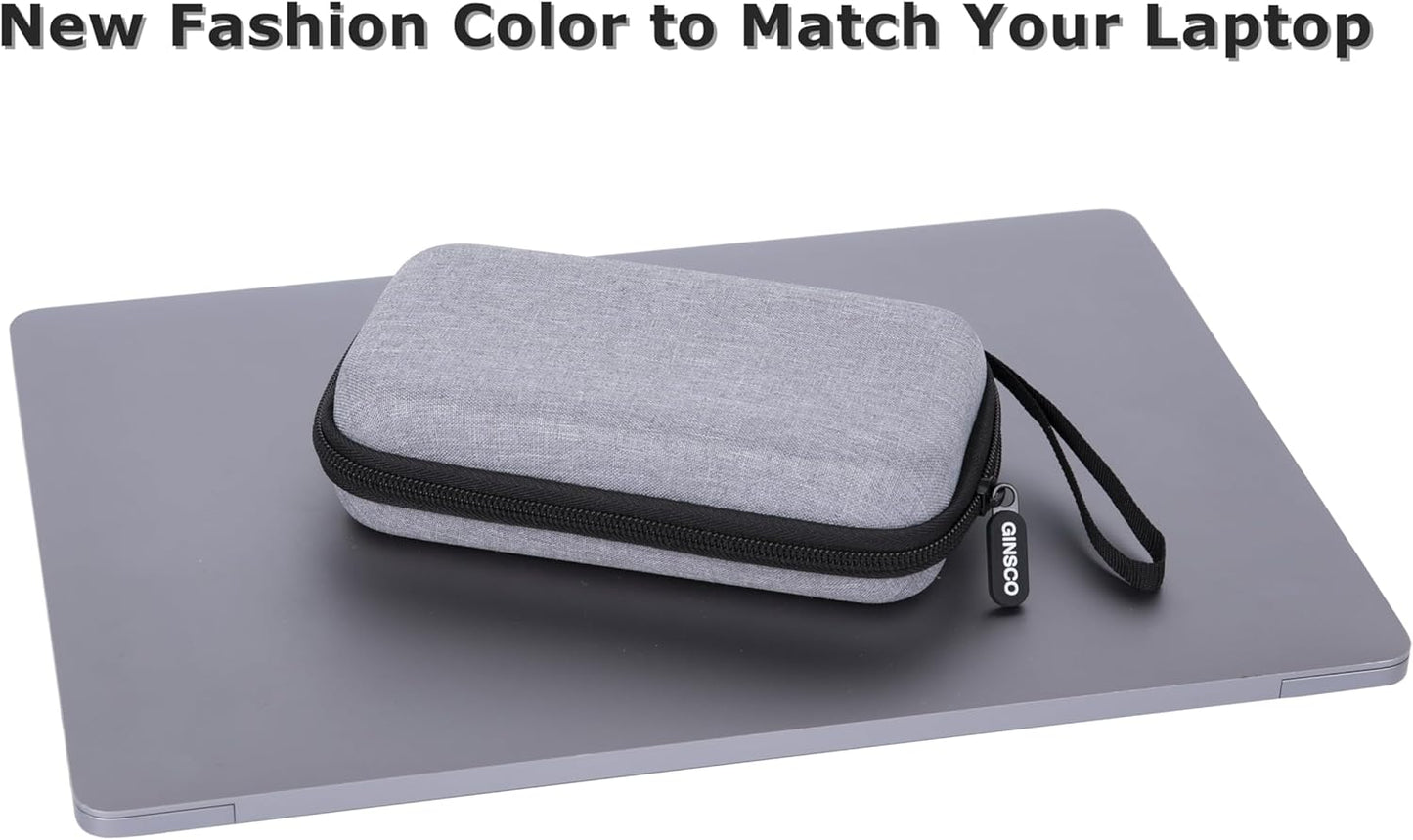 Ginsco Hard Shell Protection Case Electronic Accessories Organizer Pouch for MacBook Air/pro Adapter Chargers Cables Power Bank, for Sandisk Portable SSD Flash Disk SD Card,Compact Travel Tech Case