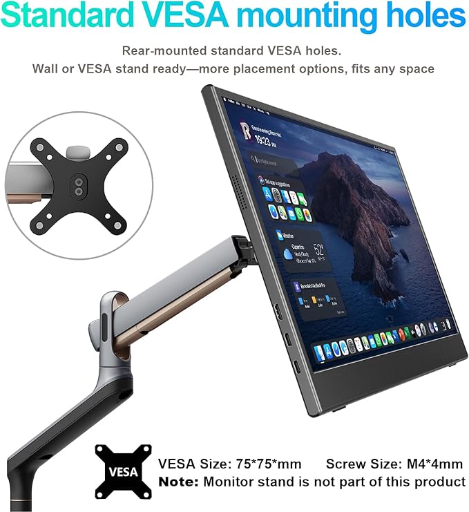 Touchscreen Portable Monitor 15.6-Inch, 1080P FHD IPS Display with Magnetic Case, HDMI & USB-C Plug&-Play, Laptop External Monitor for Laptop, MacBook，PC，Phone, Xbox, Switch, PS4/5